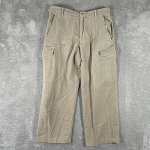Banana Republic Emerson Cargo Pants Mens Actual 34x26 Tan Heavy Cotton Moleskin